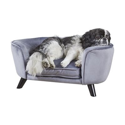 Mascota encantada canasta de perros encantada sofá romy pewter gris