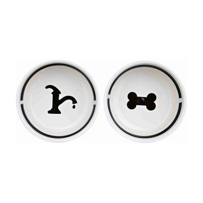 Trixie Food Bowl Bere Binking Set Set Mangia sui tuoi piedi Bianco Nero