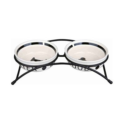 Trixie Food Bowl Bere Binking Set Set Mangia sui tuoi piedi Bianco Nero