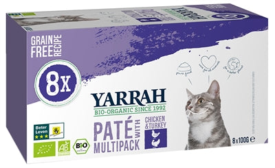 Yarrah Cat Multipack Pate Pate Chicken Turquía Grainfree