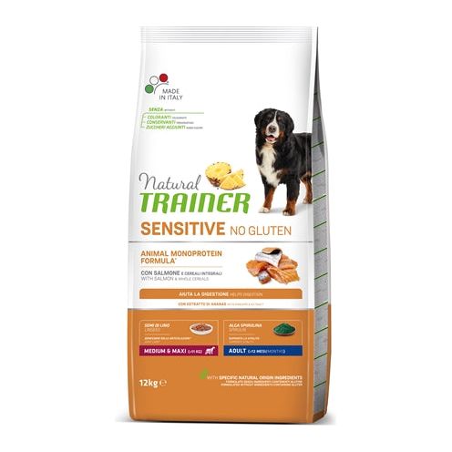 Entrenador natural perro adulto medio maxi sensible salmón gluten -libre