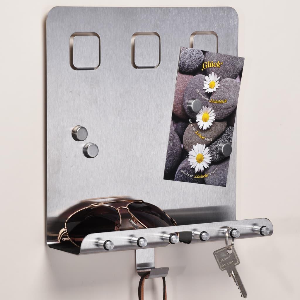 Hola hola Memobord con titulares de teclas 28.5x25x8 cm de color plateado