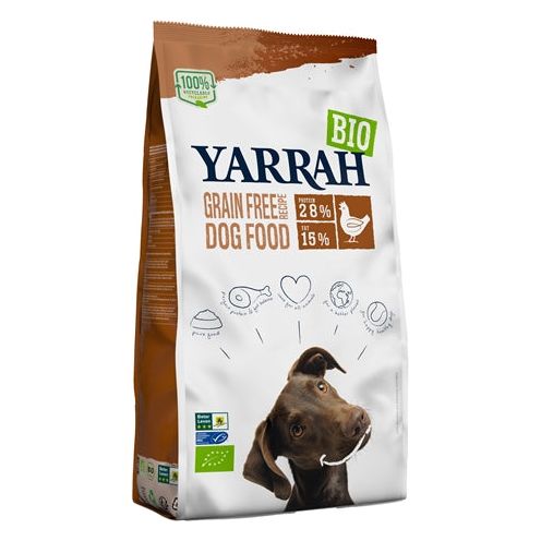 Yarrah Dog Begne biologico per adulti -Pesce di pollo senza