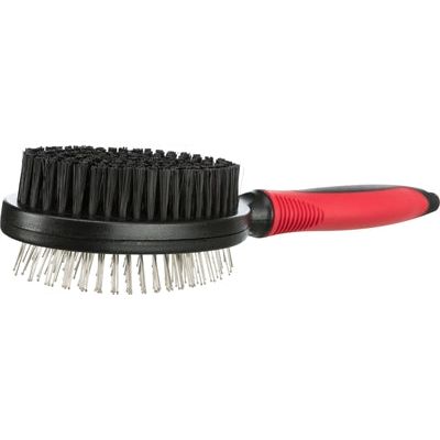 Trixie pincel cubierta de doble lado cabello un plástico rojo negro