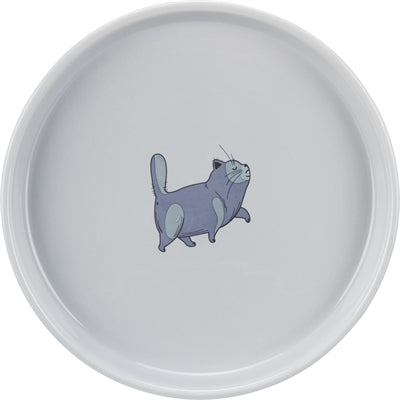 Trixie Food Bowl Bin Flat y ancho de gato gris