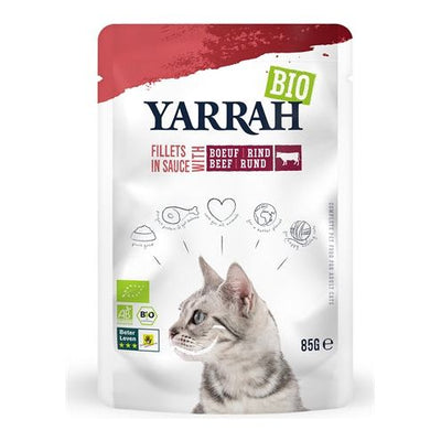 Filetti biologici di Yarrah Cat con manzo in salsa