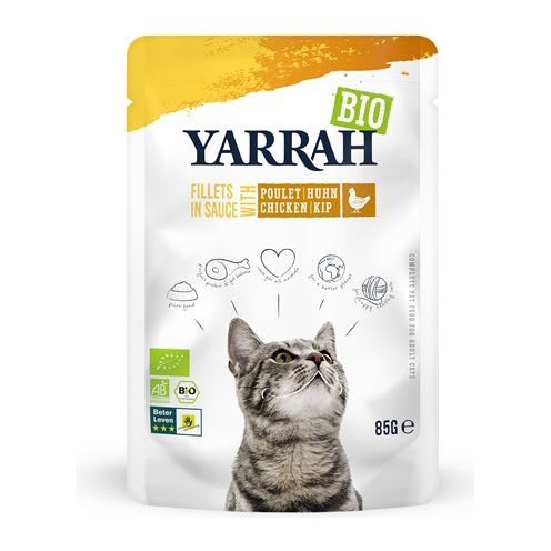 Filetti biologici di Yarrah Cat con pollo in salsa