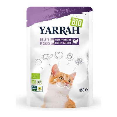 Filetti biologici di Yarrah Cat con tacchino in salsa