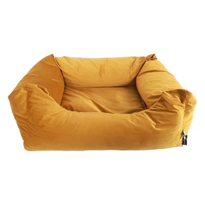 Madison Friends Dog Basket Velvet Velvet Yellow