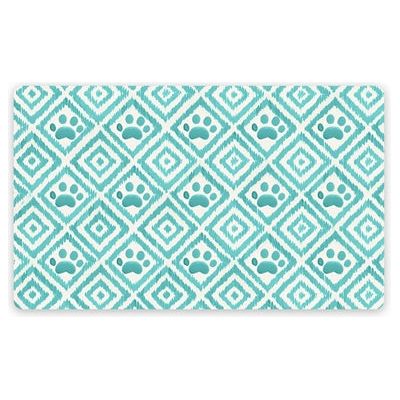 Tarhong Placemat Paw Ikat Turquoise Blue