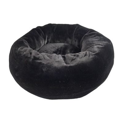 Foeiii Canasta de perros Cozy Plush Relájate Donut Black