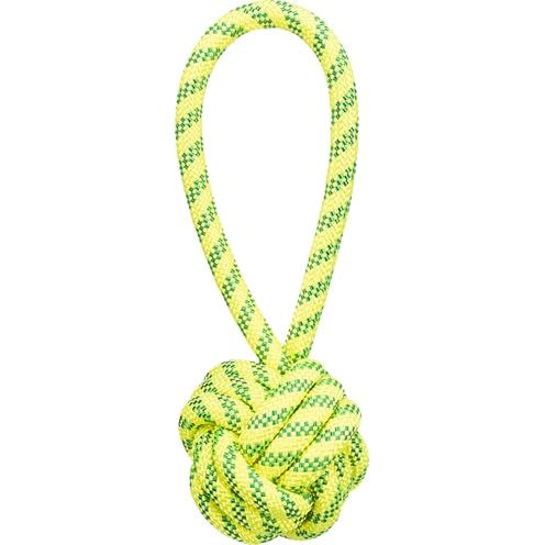 Trixie Aquatoy Rope con palla galleggiante in poliestere giallo verde