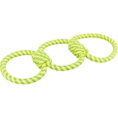 Trixie Aquatoy Rope Pull Toy Rings Green Giallo in poliestere