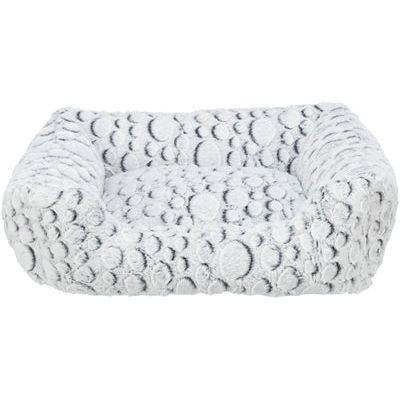 Canasta de perros trixie mila hushy pelos de peluche gris blanco