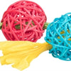 Trixie Set Rattan Balls con nastro di carta Assorti
