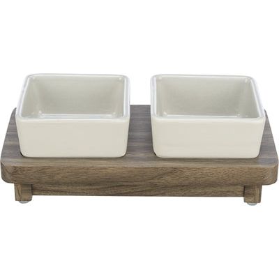 Trixie Food Bowl Bowl Dog Set City in stile ceramico grigio marrone