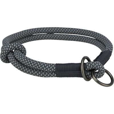 Trixie Halsband hond soft half-slip zwart grijs