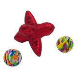 Kong Cat active jacks stuiterbal multipack met catnip rood - afbeelding 1