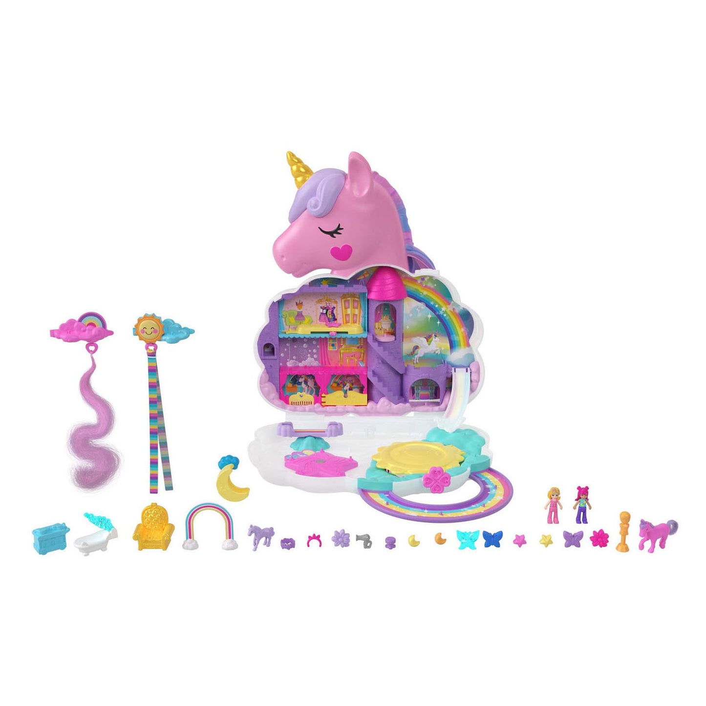 Mattel Polly Pocket Salon van de Regenboog Unicornio