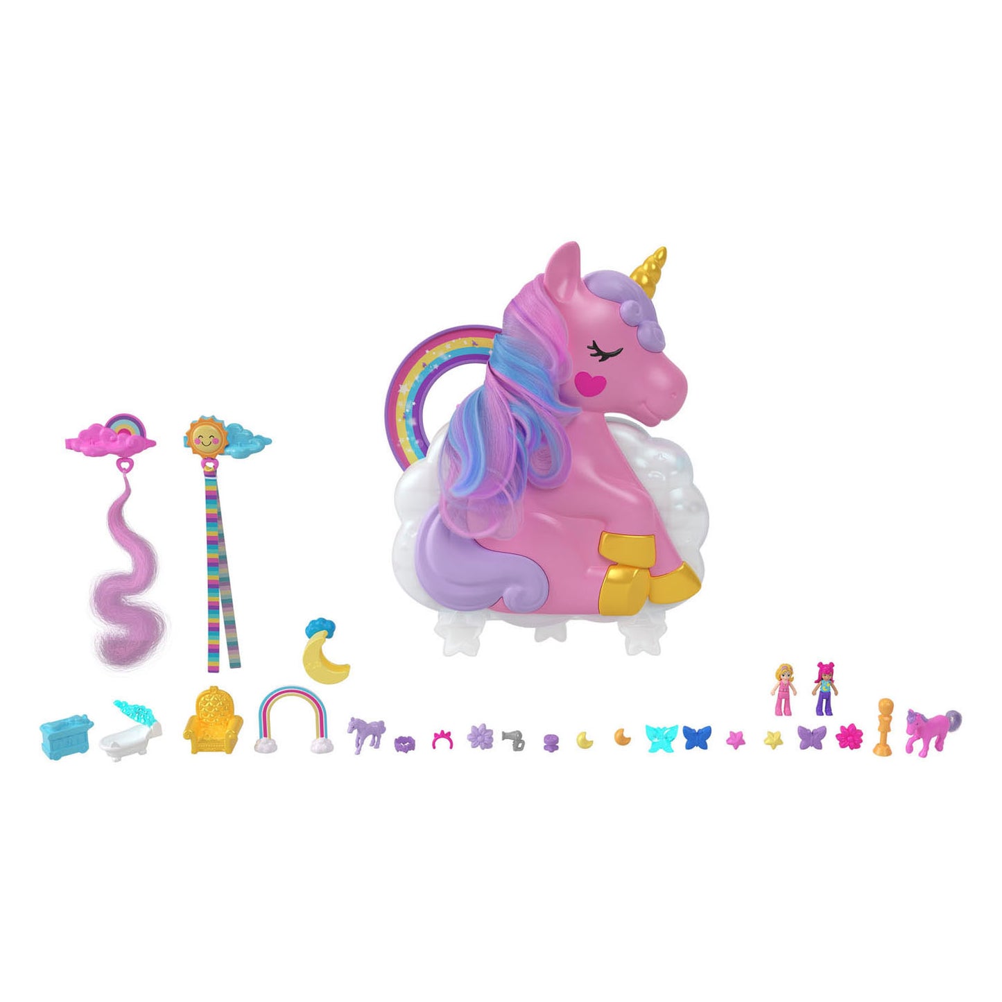 Mattel Polly Pocket Salon van de Regenboog Unicornio