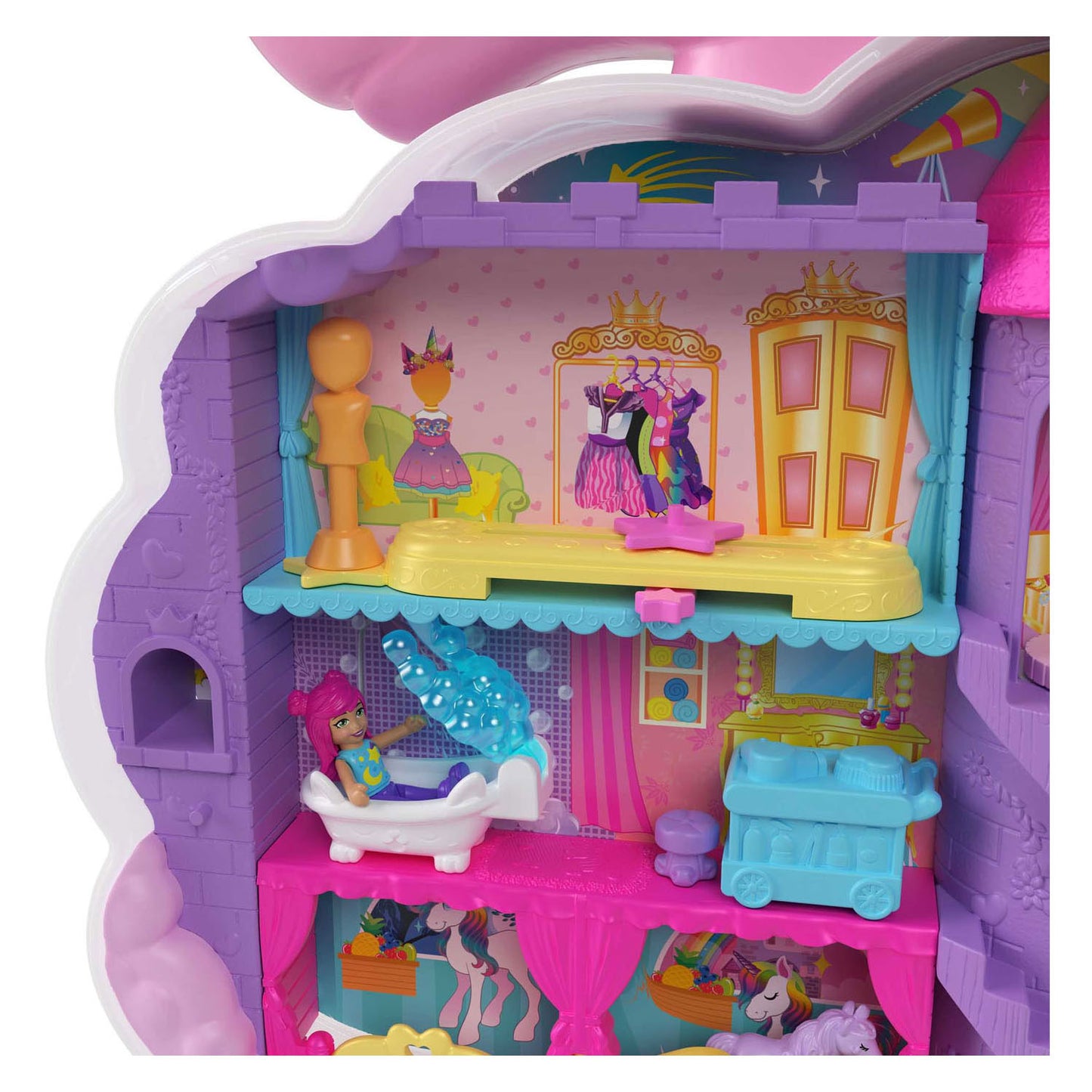 Mattel Polly Pocket Salon van de Regenboog Eenhoorn