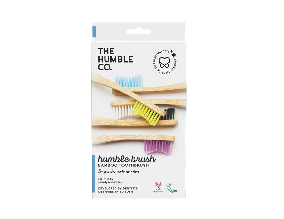 The Humble Co. Cepillos de dientes bambú suave 5 piezas
