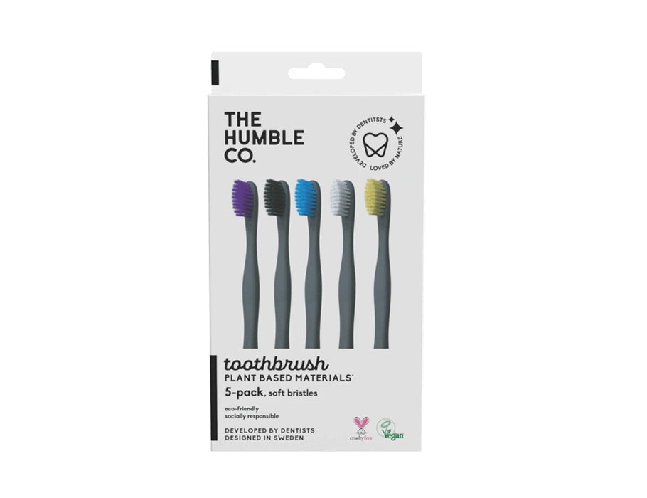The Humble Co. Cepillos de dientes a base de planta suave 5 piezas