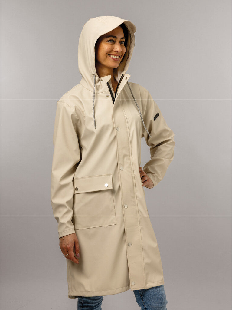 Mirage Regenjas Rainfall Trenchcoat maat L gemaakt van polyester soft touch off white