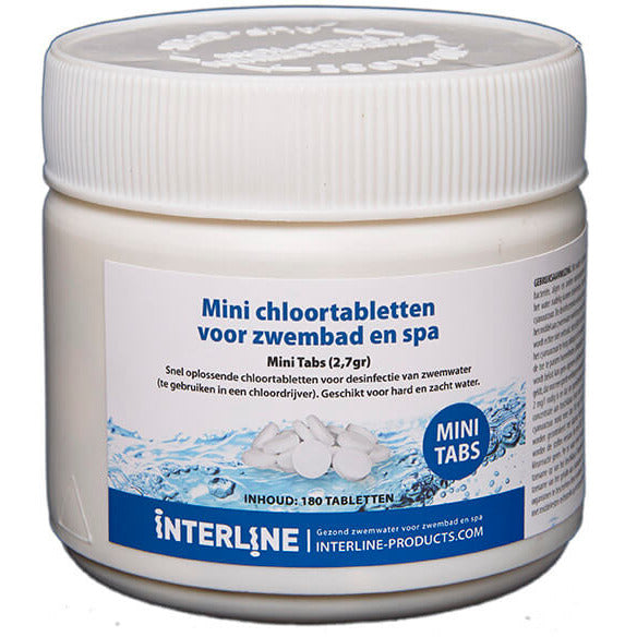 Tabletas de cloro interlínea largas 90 mini pestañas 2.7 gramos 180 piezas
