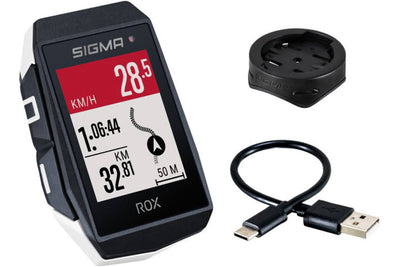 Sigma Rox 11.1 EVO GPS ZW White Standard Direction Supporter + USB-C Cable de carga