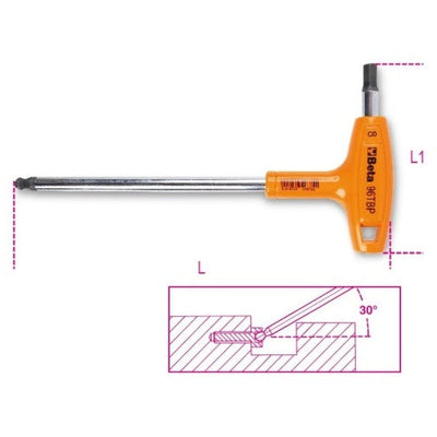 Beta Stift Key 96TBP con cabeza de pelota y mango de 8.0 mm