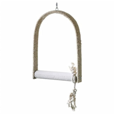 Giocattoli per uccelli fenicotteri flamingo swing 26x10x48 cm xl sisal