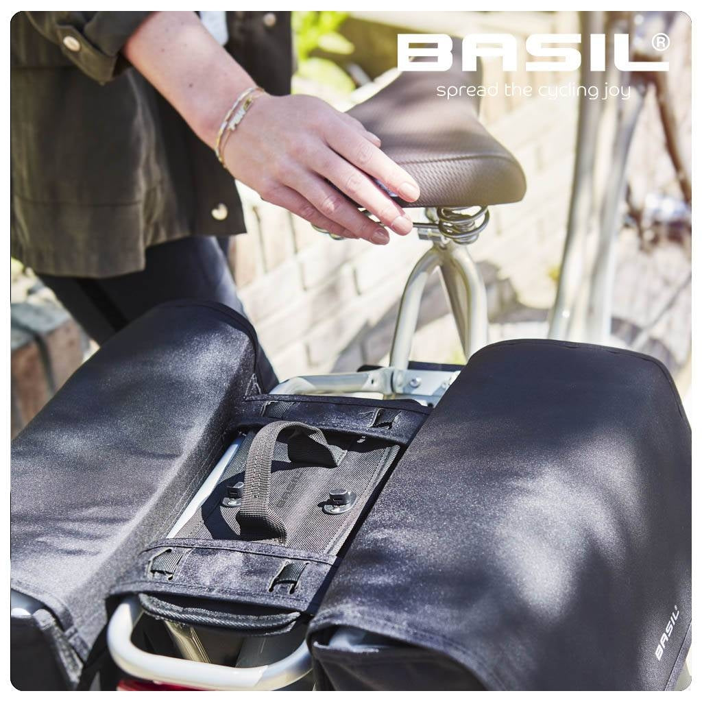 Basil DBS afneembare fietstassen - unisex, zwart, waterafstotend