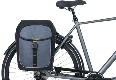 Basil Miles Bolsa doble: bolsa de bicicleta doble, unisex, deportivo, 34L, impermeable, negro