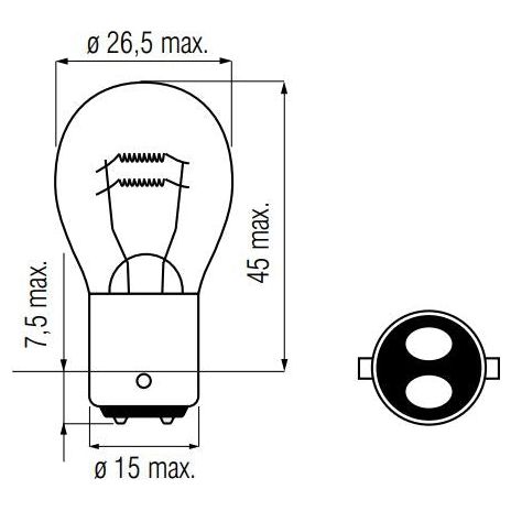 Bosma Lamp 12V-25 25W BAX15D