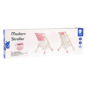 Classic World World Houten Poppenbuggy Wit Roze - afbeelding 2