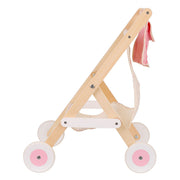 Classic World World Houten Poppenbuggy Wit Roze - afbeelding 5