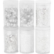 Creativ Company Glitter en Pailletten Wit, 6x5gr - afbeelding 1