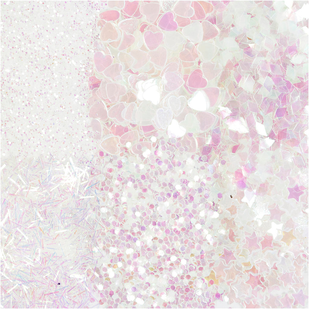 Creativ Company Glitter and Sequins White, 6x5gr