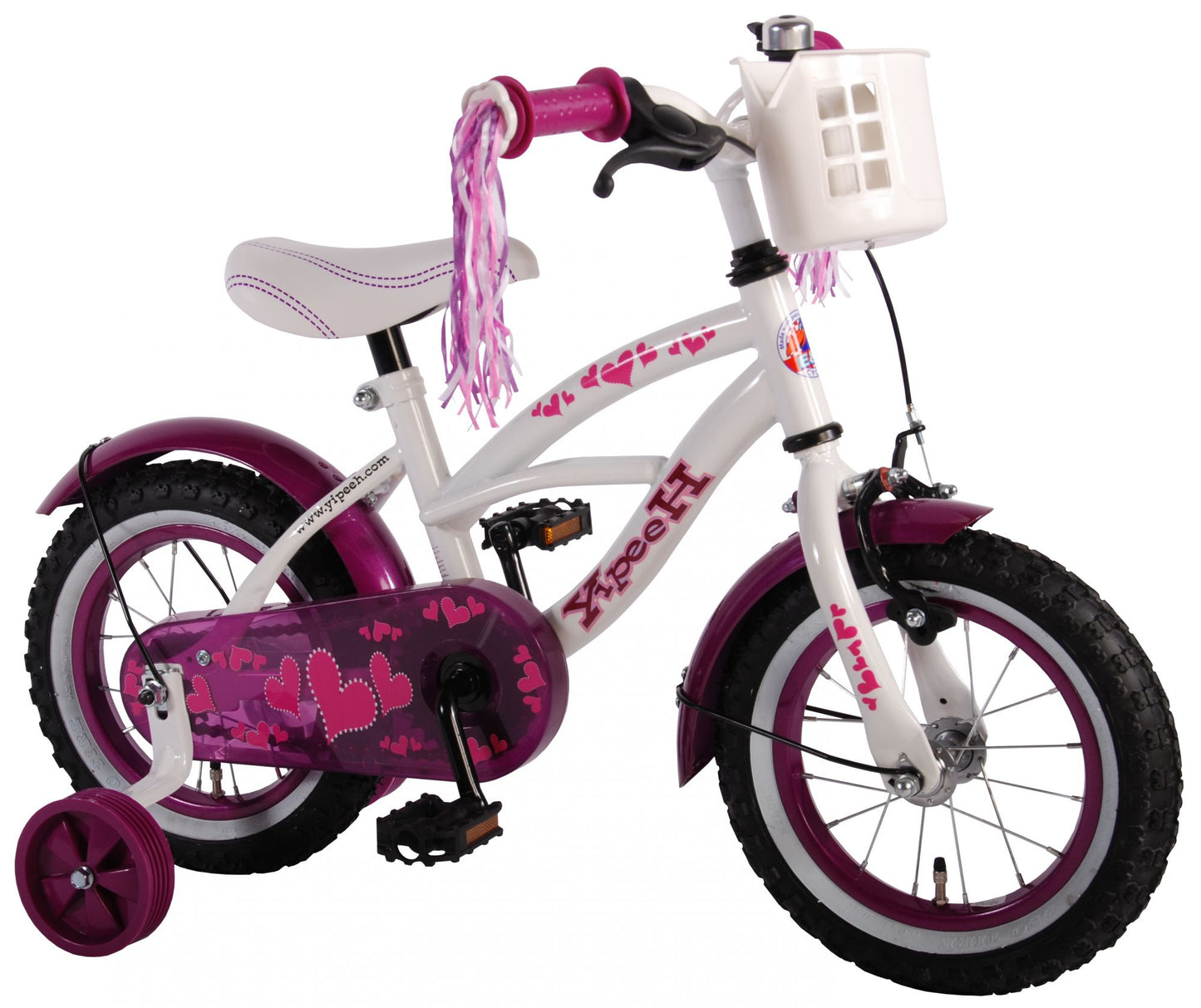 Bike per bambini Vlatar Heart Cruiser - Girls - 12 pollici - Purpola bianca