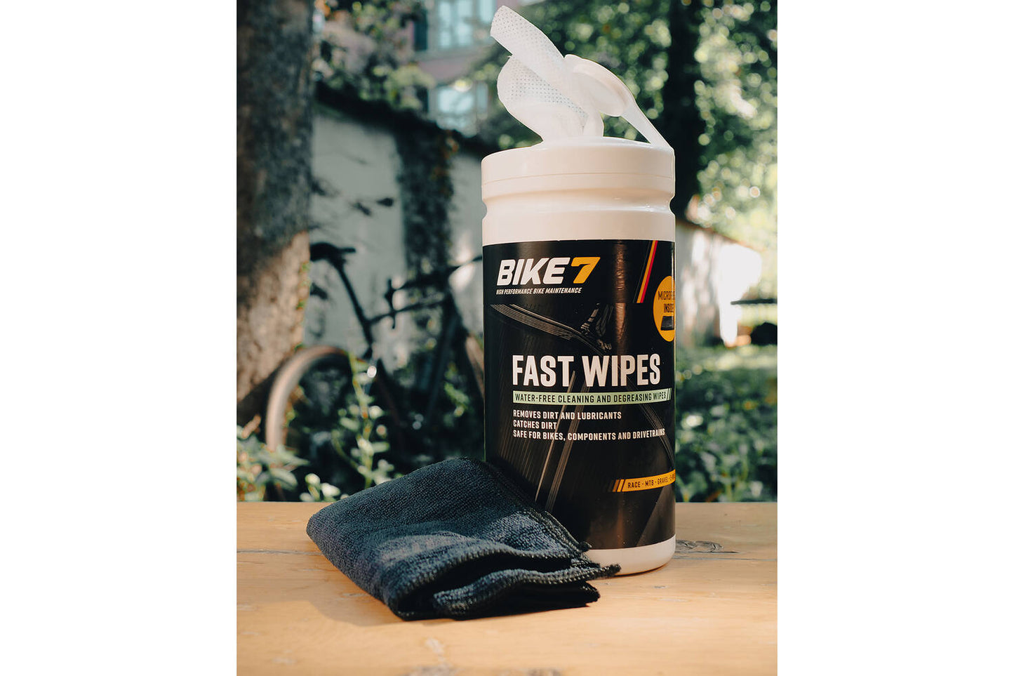 Bike7 - fast wipes pot met 70 doekjes inclusief microvezel poetsdoek