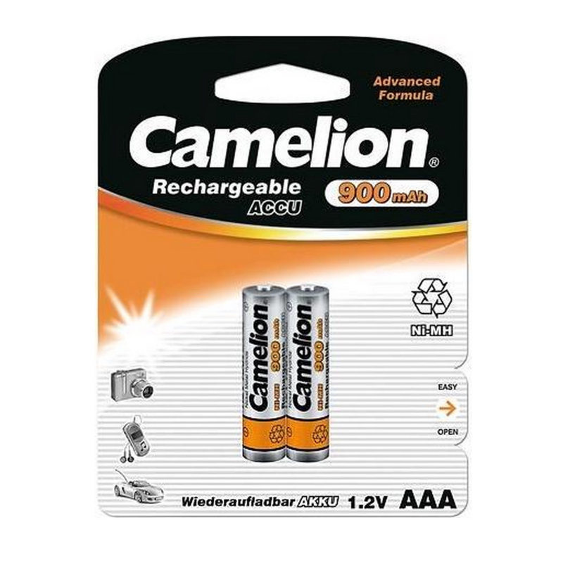 Batterie AAA ricaricabili con camelion, NIMH 900MAH per 2