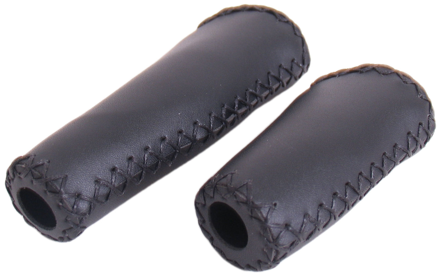De Edge Leather Grip - Ergonomisch Lederen Handvatset - 135mm 92mm - Zwart