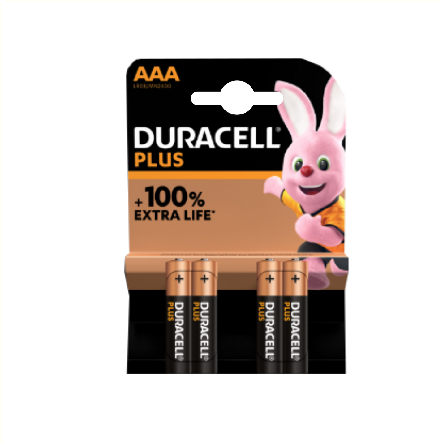 Plus Alkaline batterij AAA per 4 stuks oranje zwart