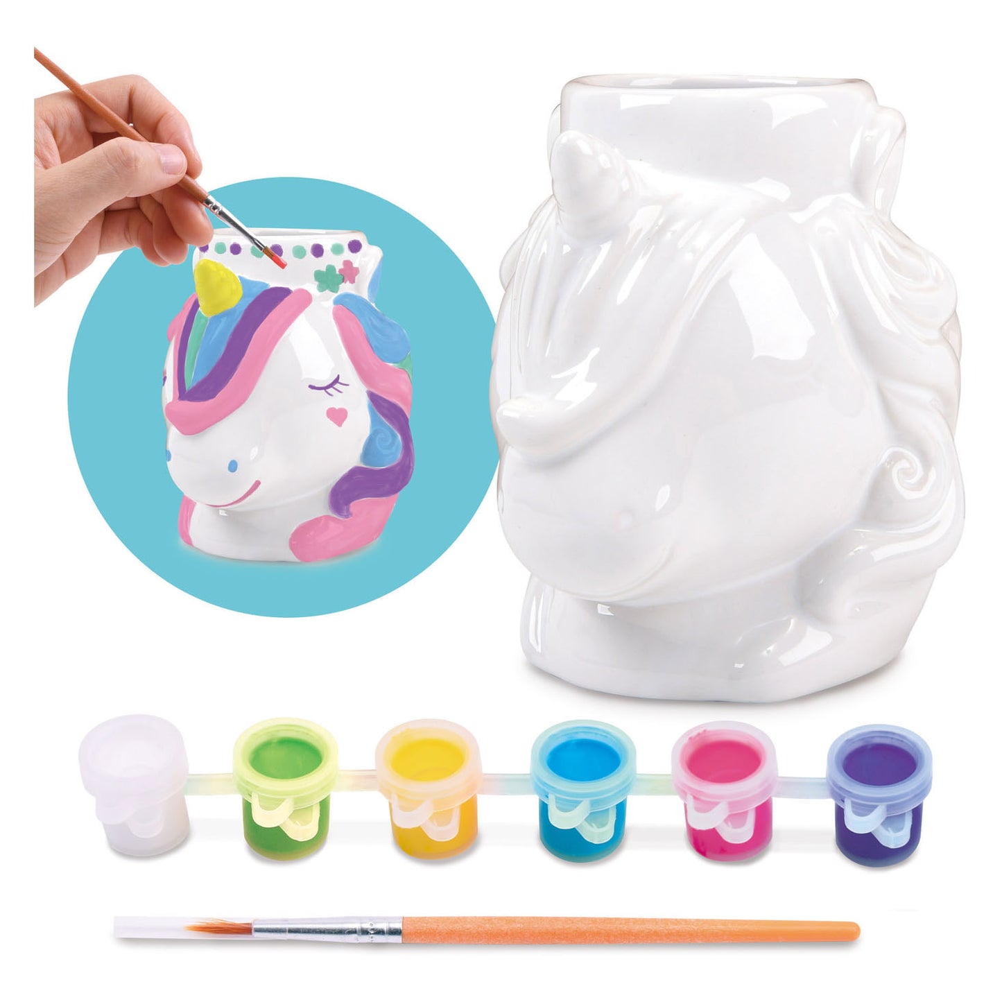 Juega pinta tu propio frasco de unicornio de cerámica, 8dlg.