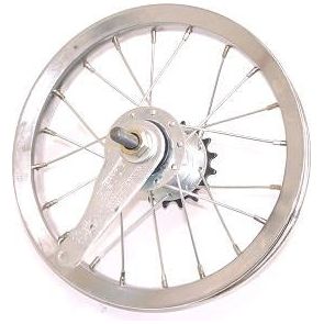 Rueda trasera Shimano 12 1 2 x 2 1 4 cromada con buje de imitación