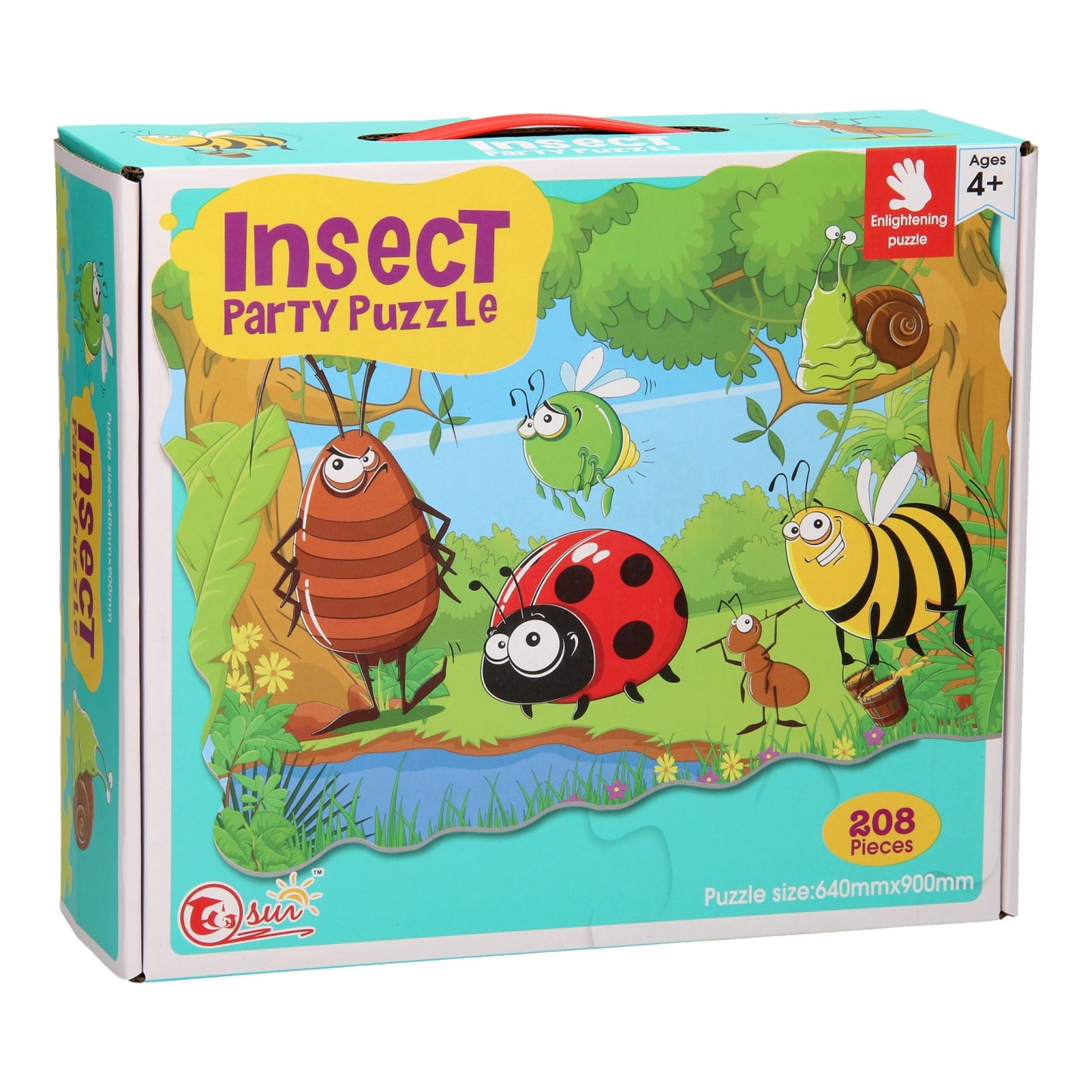 - Insect Party Mega Puzzel 208 stuks(90x64cm)