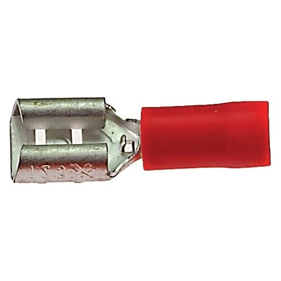 Kabelschoen connector half geïsoleerd vrouwelijk 6.3 x 0.8 rood (100 stuks)