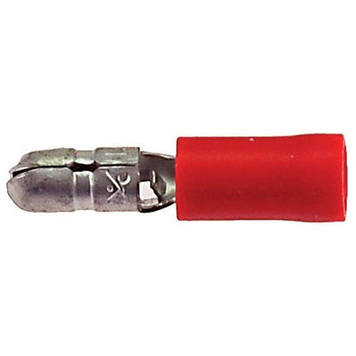 Cable Shoe Bullet Conector Male 4 mm Rojo (100 piezas)