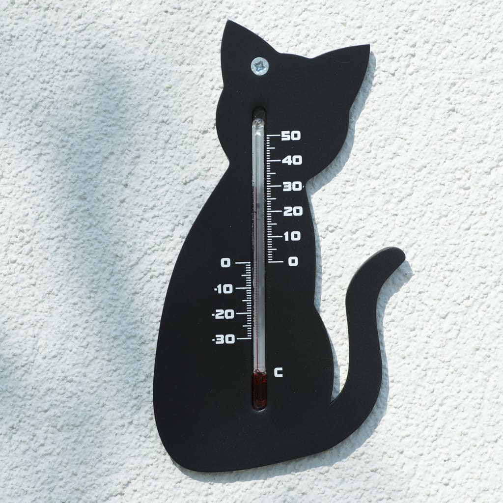 Nature Nature Wandthermometer kat zwart